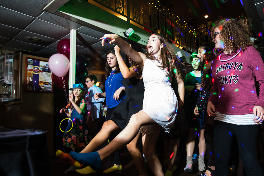 Girls Dancing at Bat Mitzvah Party
