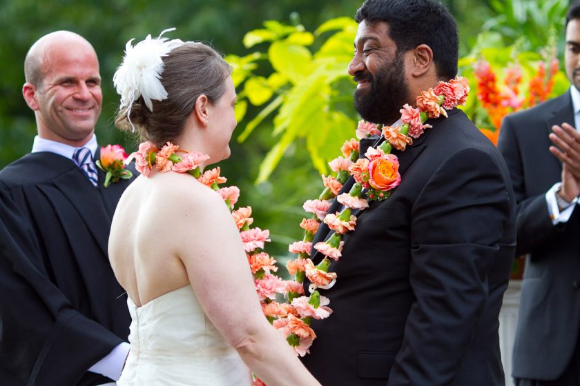 Christina Montemurro Wedding Portfolio - bride and groom with Hawaiian lays