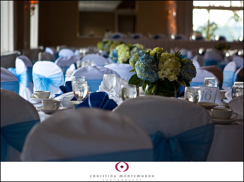 The hydrangea centerpieces were gorgeous and coordinated so nicely with the