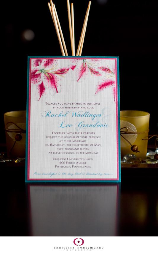 For her wedding Rachel chose to incorporate her stargazer lily theme into