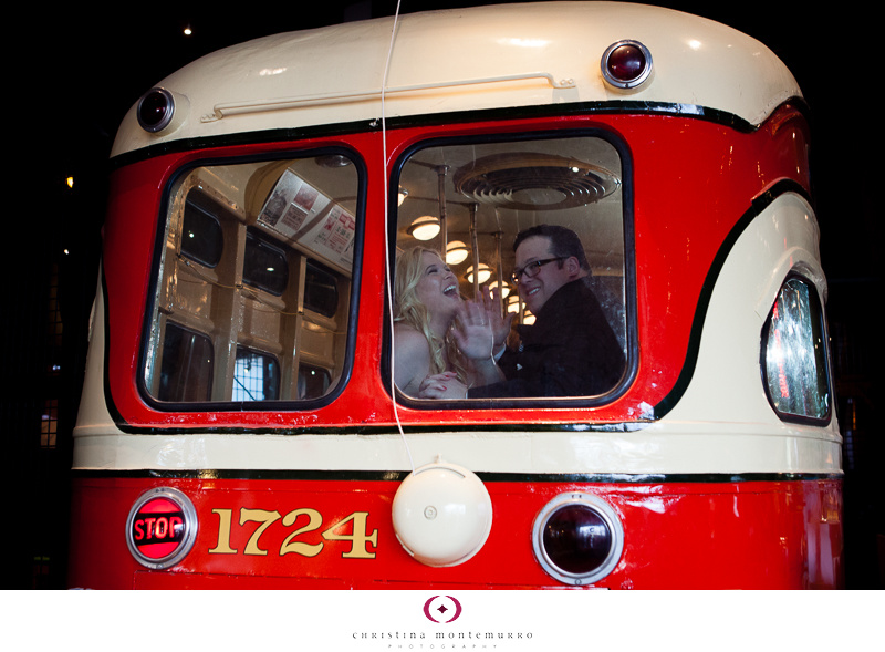 Bride and Groom Portraits Heinz History Center Trolley Pittsburgh Wedding Photography