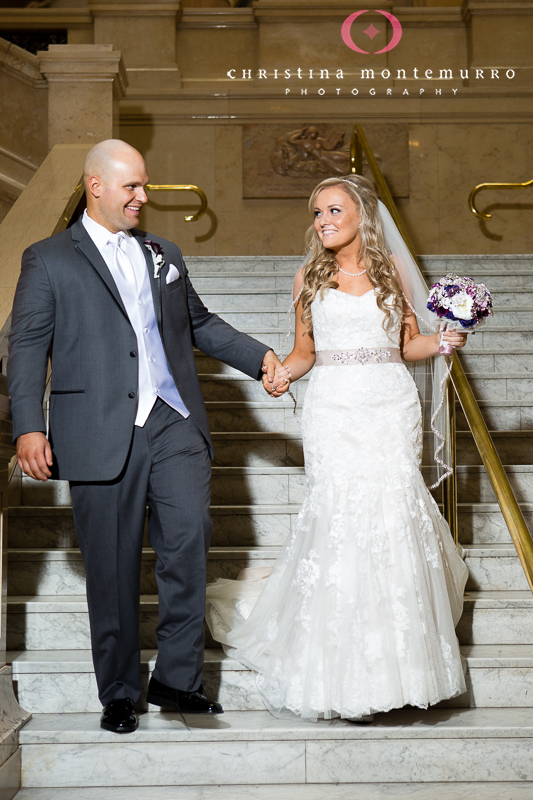 Carnegie Museum Wedding Pittsburgh - Grand Staircase Portraits