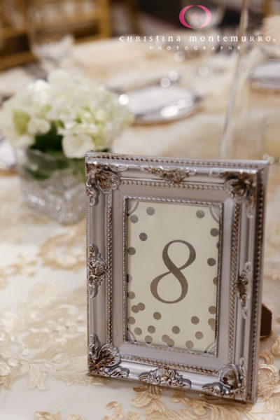 Silver Frame Table Number Low White Floral CenterpieceCarnegie Museum Music Hall Foyer Wedding Pittsburgh Wedding Photography
