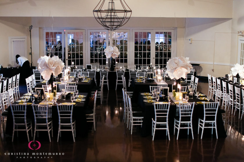 Black and White Wedding Reception Details DIY Paper Flower Centerpieces Edgewood Club Pittsburgh Wedding Photography