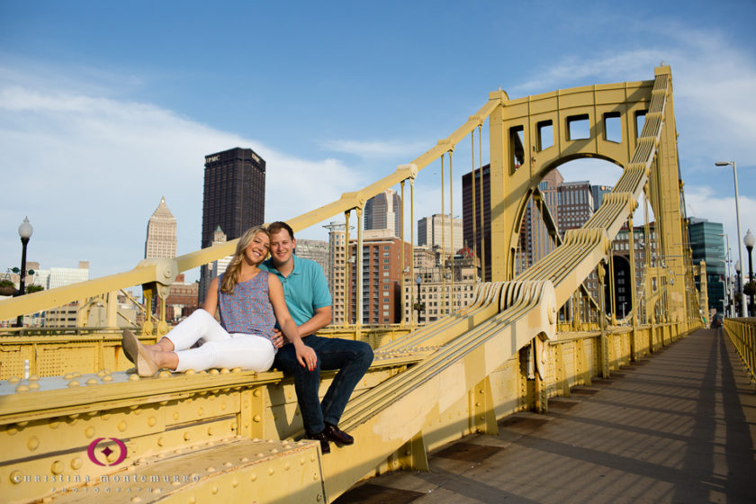 Pittsburgh Engagement Photos North Shore Roberto Clemente Bridge