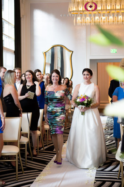 Kimpton Hotel Monaco Pittsburgh Bride Walking Down the Aisle Sofia Ballroom Wedding Ceremony