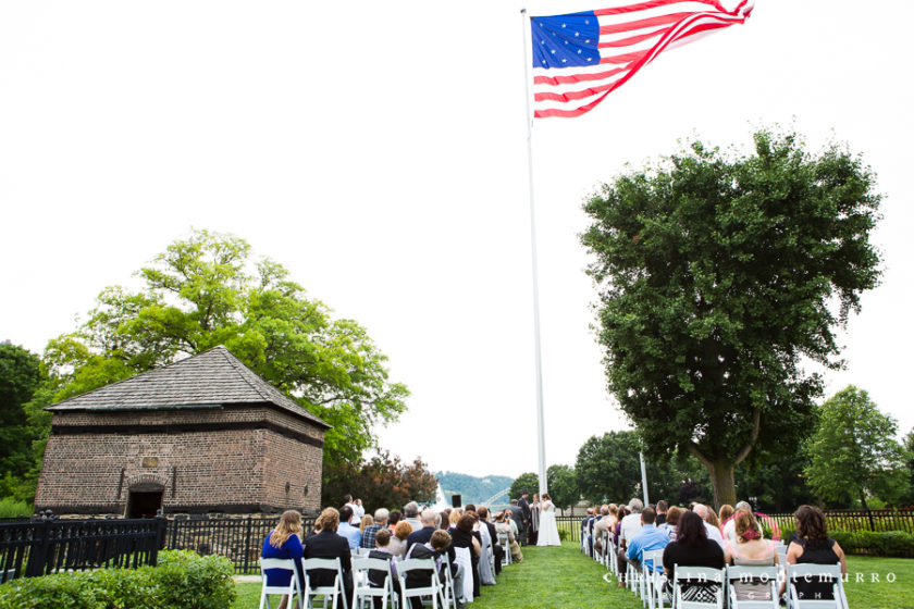 Summer Wedding Ceremony at Point State Park Block House