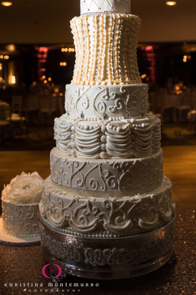 Elaborate tiered wedding cake