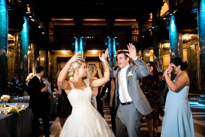 Bride and Groom Dancing at their Carnegie Music Hall Foyer Reception