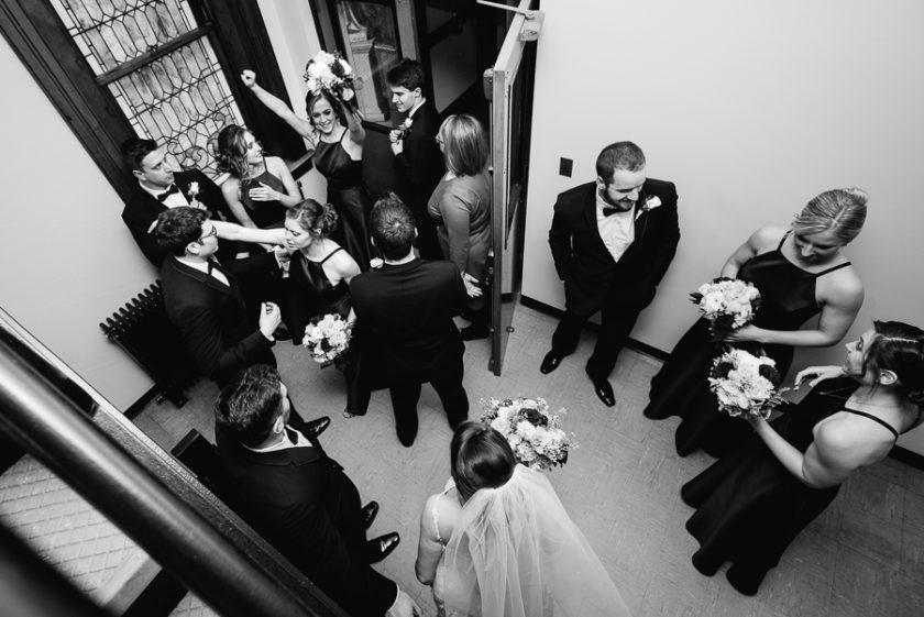 Candid Emotional Bridal Party after Wedding
