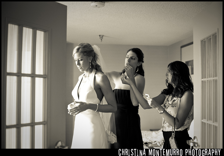Bride Getting Ready at the Wyndham Hotel Oakland Pittsburgh