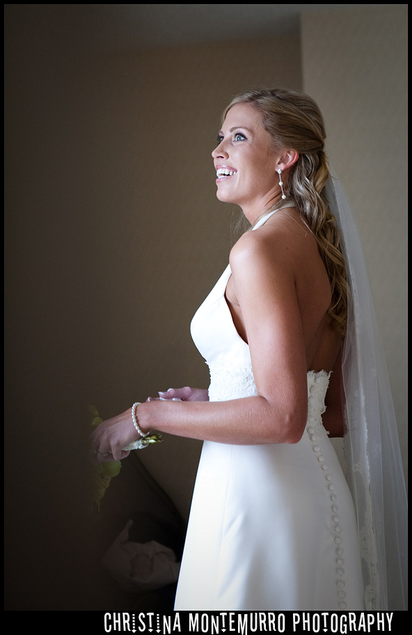 Beautiful Bride in a Halter Gown at the Wyndham Hotel Oakland Pittsburgh
