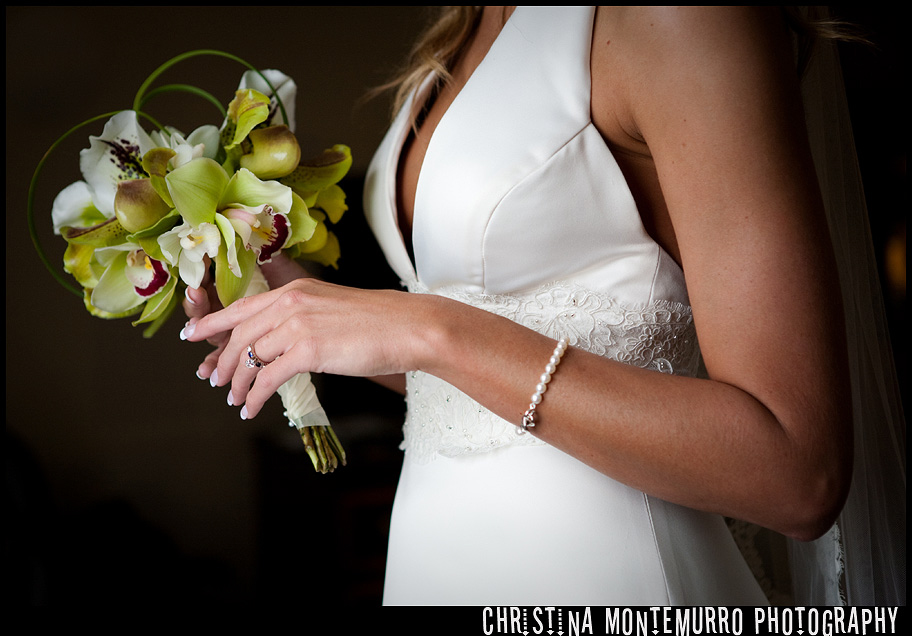 Carnegie Museum Wedding Pittsburgh Bride and Bouquet with Orchids