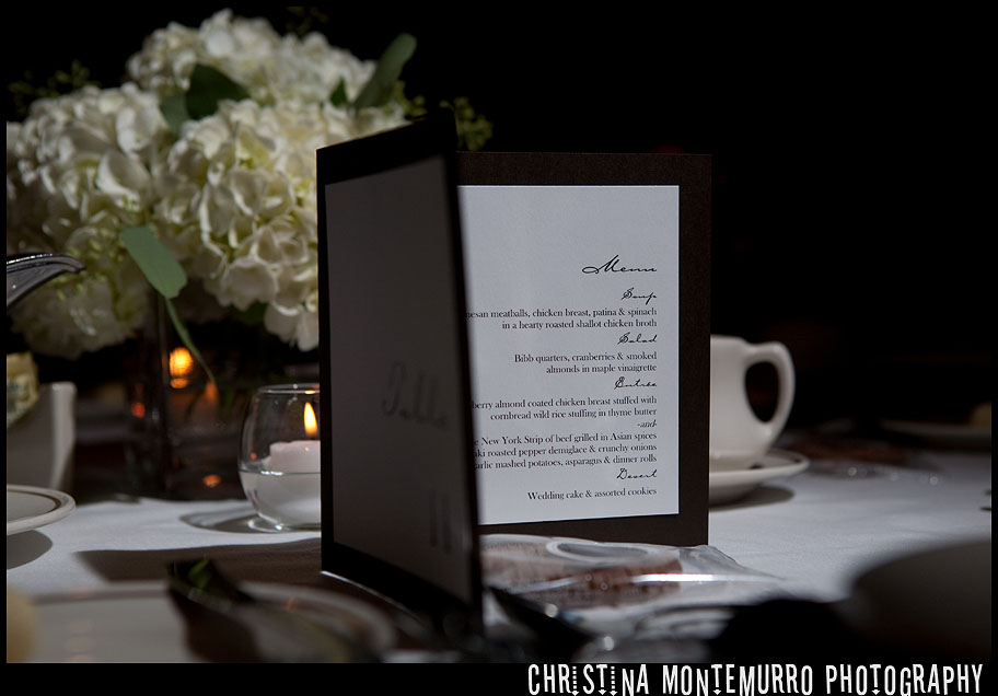 Holiday Inn Oakland Pittsburgh Wedding Photographer - Table Menu Cards