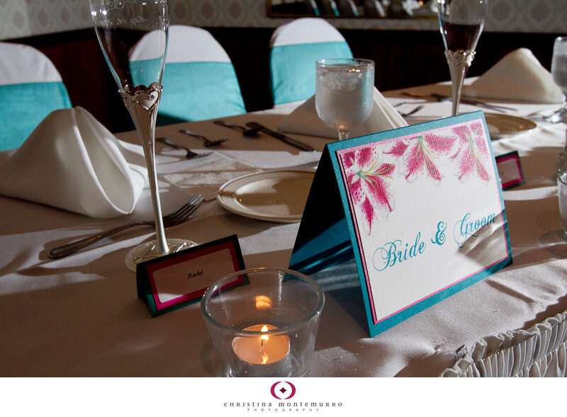 Wedding details: Stargazer lilies and printed materials