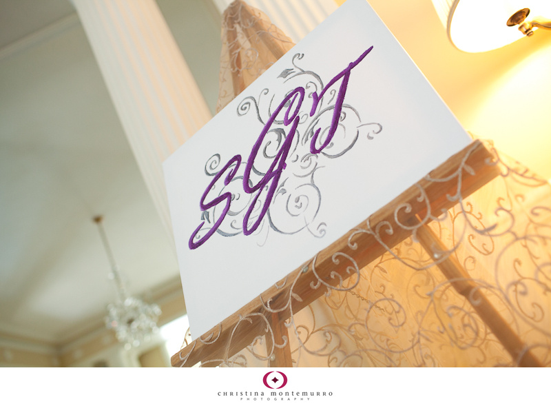 Wedding details: handpainted canvas monogram