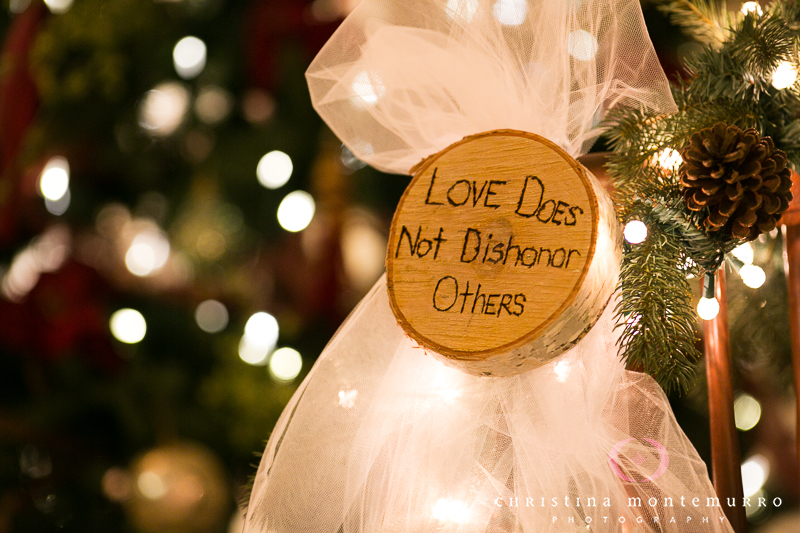 Love Does Not Dishonor Others Carved Wood Wedding Reception Deco