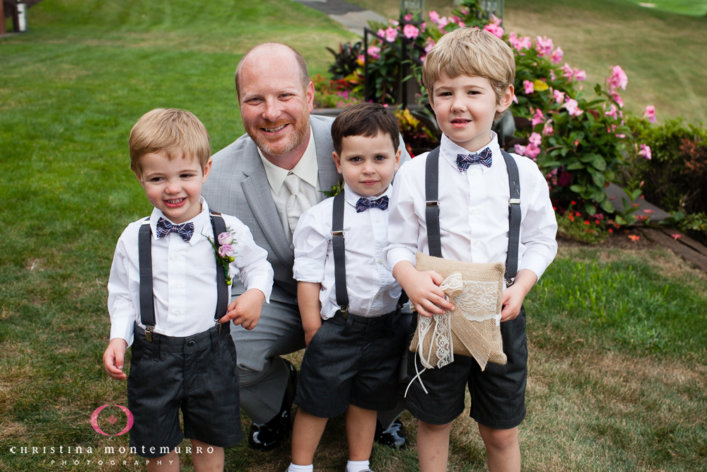 Ring Bearers Suspenders Bowties ShortsRebekah Matt Edgewood Country Club Pittsburgh Wedding Photography-6