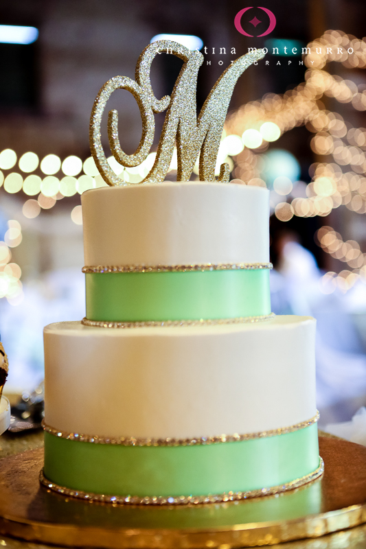 Cake Monogram Green BorderWest Overton Barn Pittsburgh Wedding Photography-8