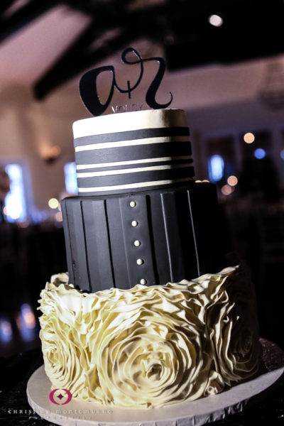 Black and White Tiered Wedding Cake Edgewood Club Pittsburgh Wedding Photography -22
