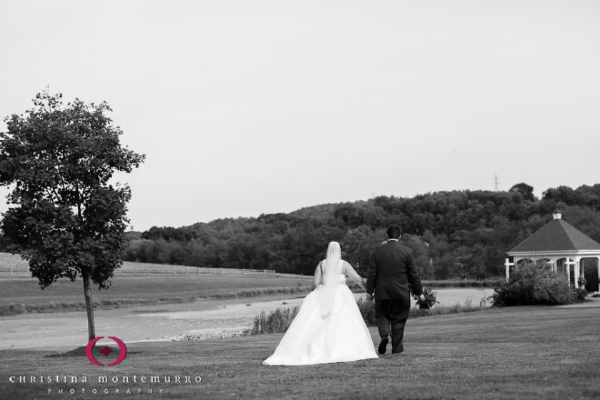 Bride and Groom walking at Lingrow Farms Wedding Pittsburgh Wedding Photography