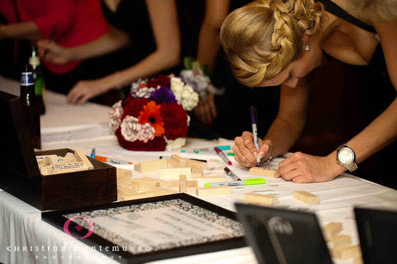 Pittsburgh Wedding Photography Embassy Suites Pittsburgh Wedding Reception Jenga Blocks Guestbook