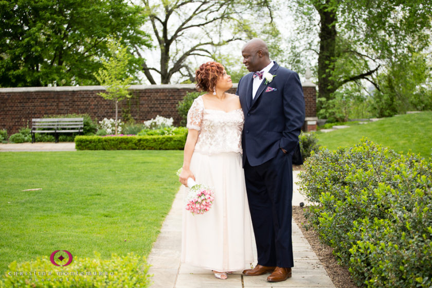 Happy bride and groom at Mellon Park Pittsburgh wedding photography