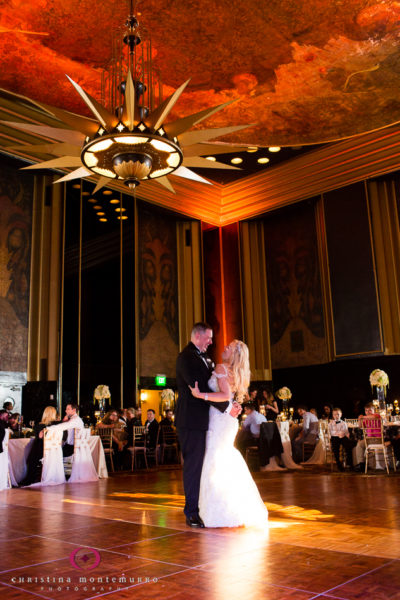 Bride and Groom First Dance at Omni William Penn Urban Room Wedding Reception Pittsburgh Wedding Photography