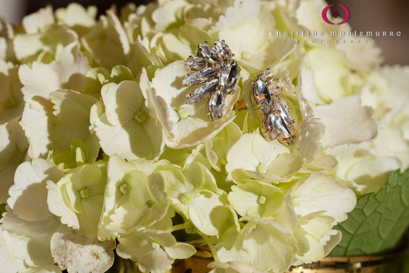 White Hydrangea Bridal Jewelry Pittsburgh Wedding Photography