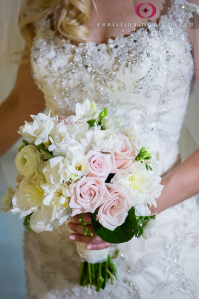  Freesia, hydrangeas, champagne roses, pale pink roses, anemones, ranunculus, peonies bridal bouquet Omni William Penn Pittsburgh Wedding Photography