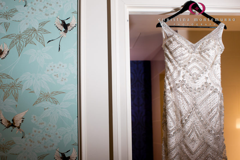 Christina Wu Beaded Wedding Gown Hotel Monaco Light Blue Wallpaper