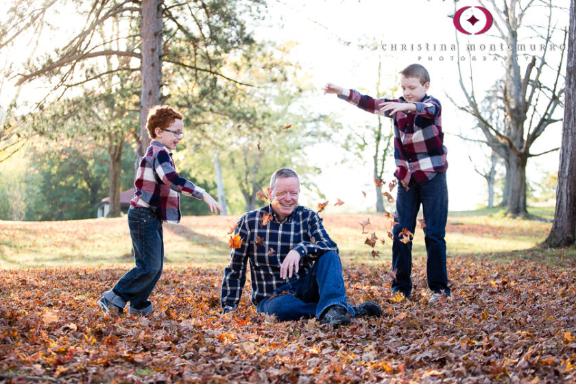 North Park Family Photos Throwing Leaves