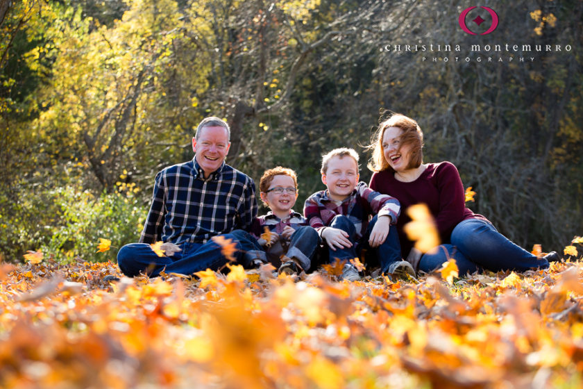 North Park Family Photo Fall Leaves Plaid Flannels