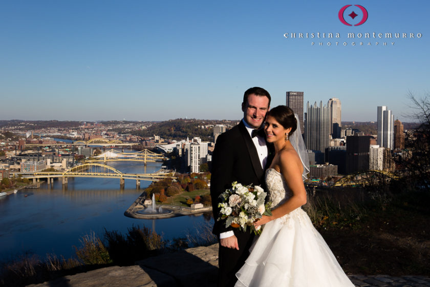 Bride and Groom at Mount Washington Pittsburgh Wedding