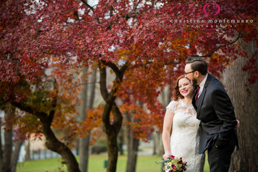 Fall Wedding photos Red Leaves