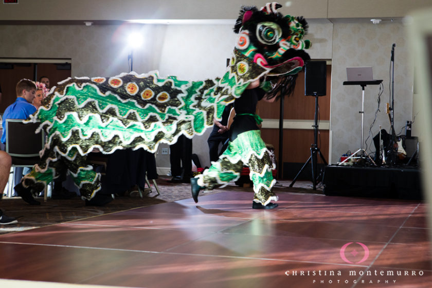 Chinese Lion Dance at Pittsburgh Wedding