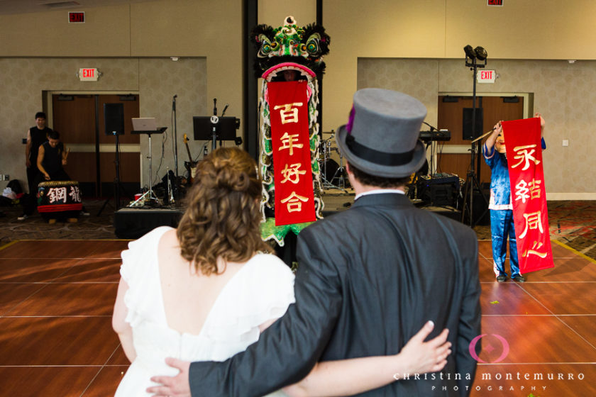 Chinese Lion Dance at Pittsburgh Wedding