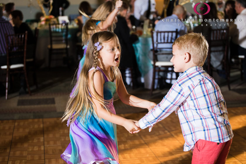 Cute kids dancing at their wedding reception at the Heinz History Center Mueller Center