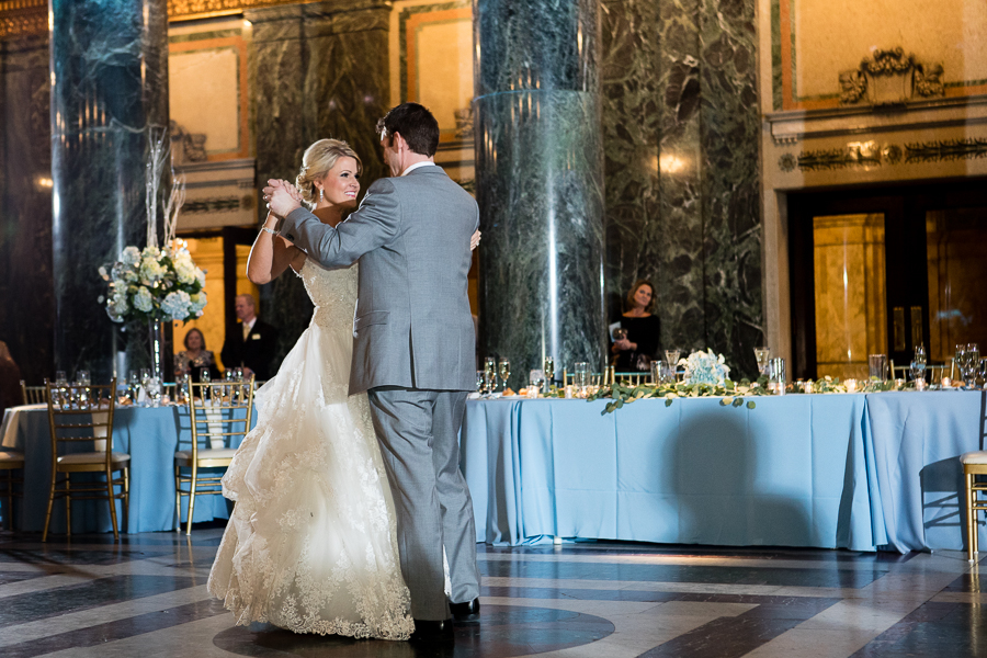 Bride and Groom First Dance at the Carnegie Music Hall Foyer Pittsburgh