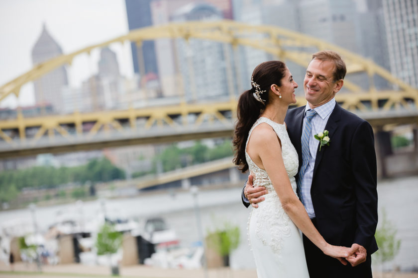 Bride and Groom on Pittsburgh's North Shore