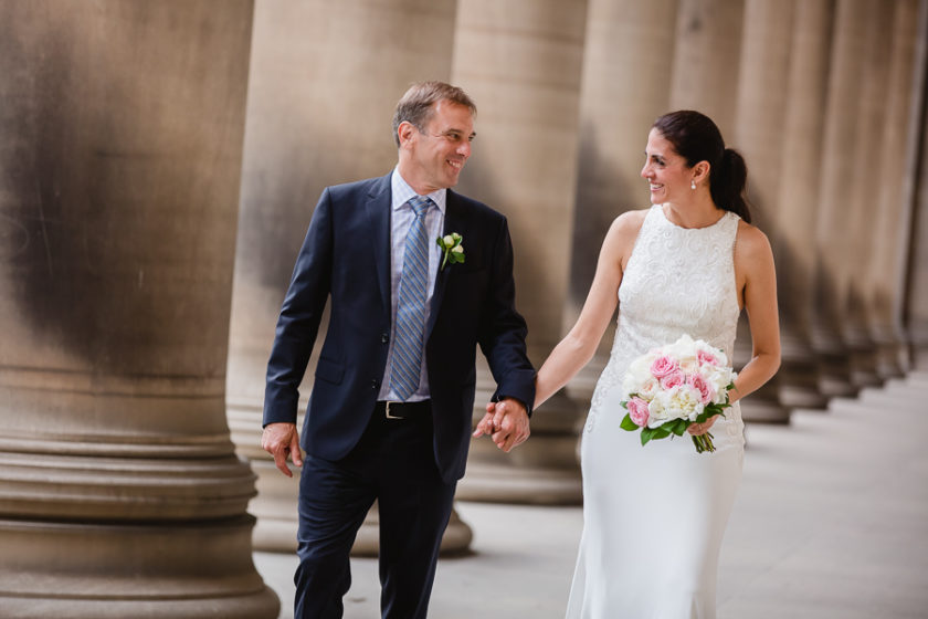 Bride and Groom at May Wedding at Mellon Institute Pittsburgh