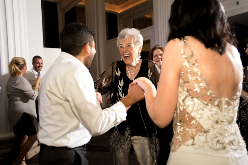 Aunt Dancing with Bride and Groom at Hotel Monaco Pittsburgh