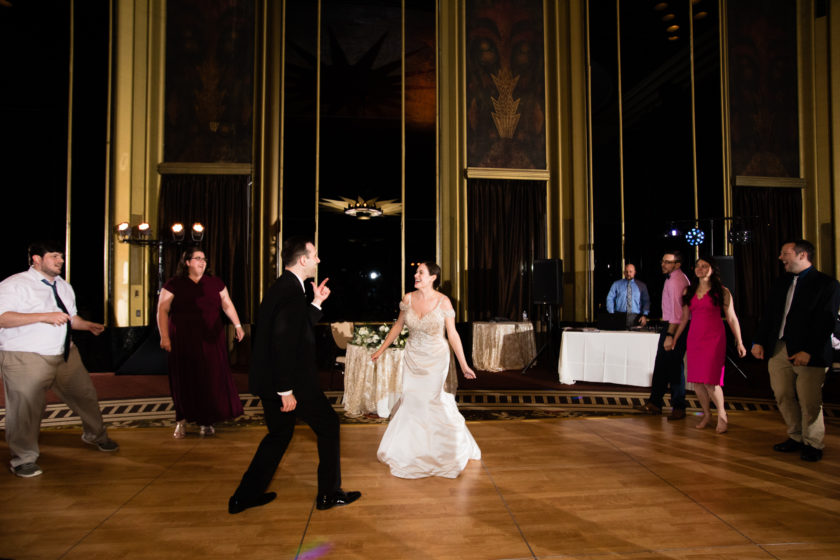 Bride and groom dancing at Omni William Penn Urban Room