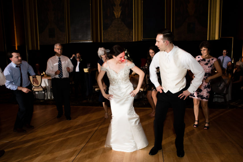 Bride and groom dancing at Omni William Penn Urban Room