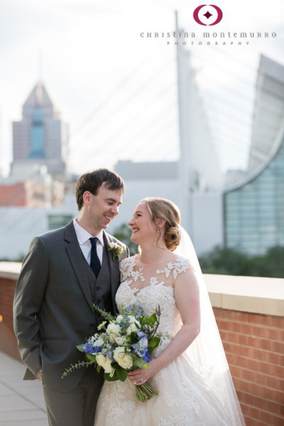 Bride and Groom on Balcony at Heinz History Center