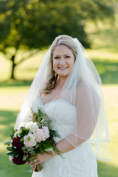 Bride at Shannopin Country Club with Bouquet by Fox and the Fleur