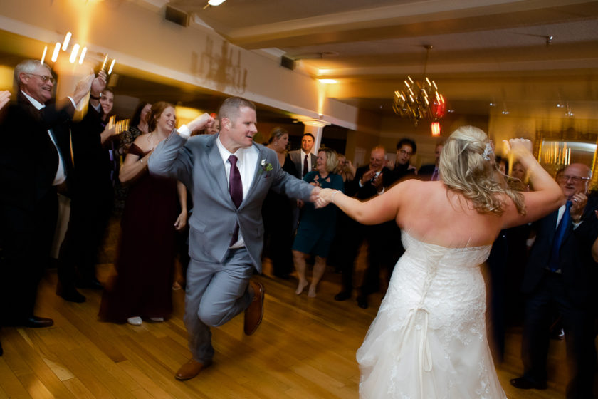 Bride and Groomsman Dancing at Shannopin Country Club