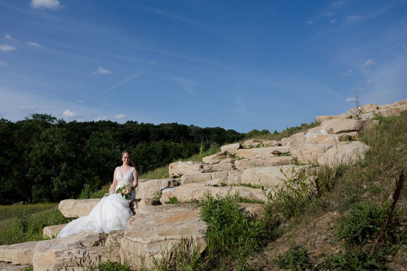 Bride on Boulder Pile at North Park